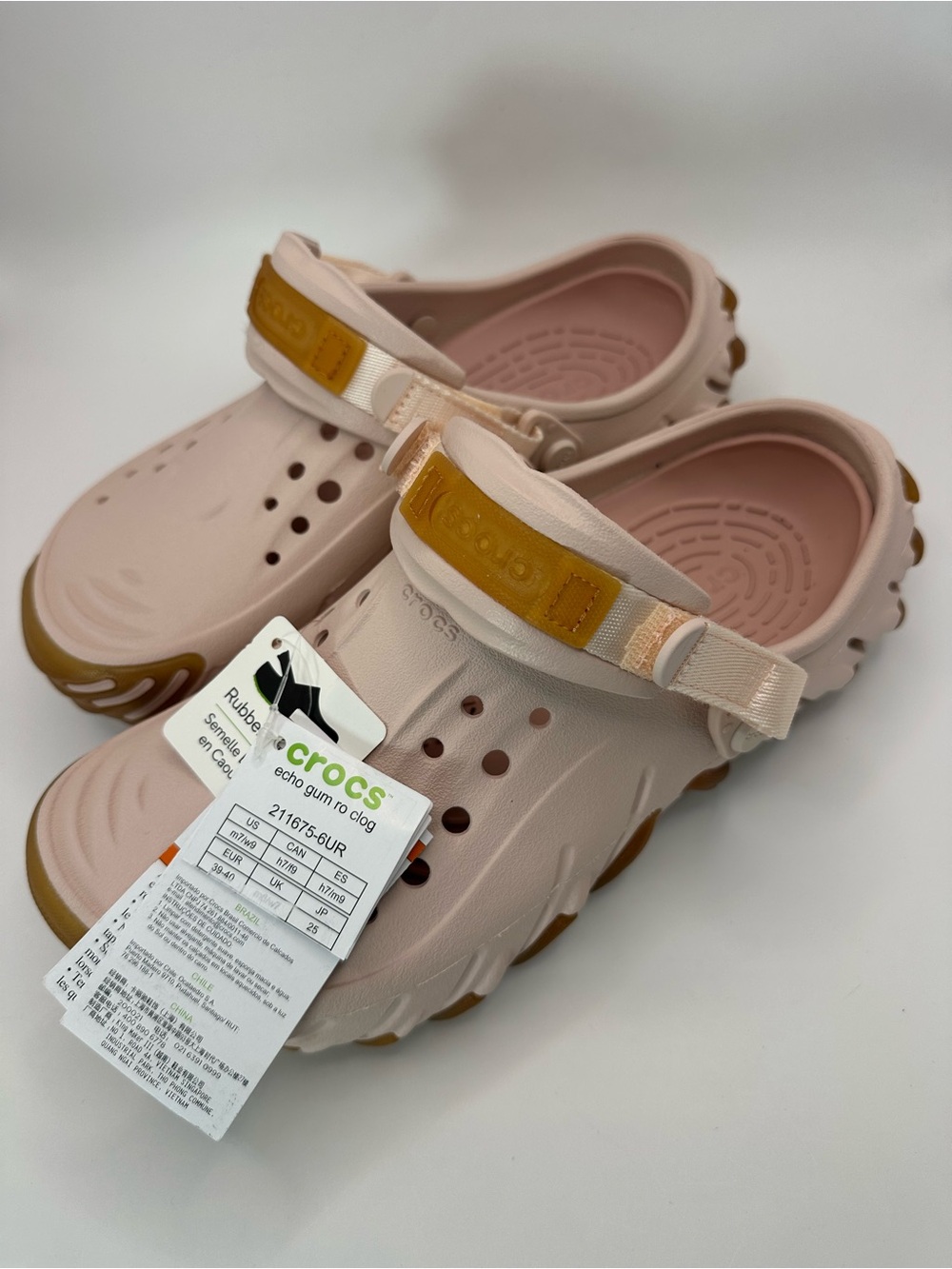 Crocs Echo Gum RO Clog Quartz Pink Men's 7 Women's 9 Platform 211675-6UR